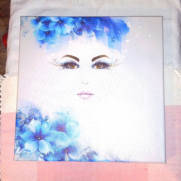Alcohol ink abstract flower woman painting